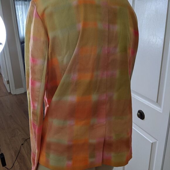 PIAZZA sempione - pastel watercolor blazer suit jacket two buttons and pockets - Picture 4 of 12